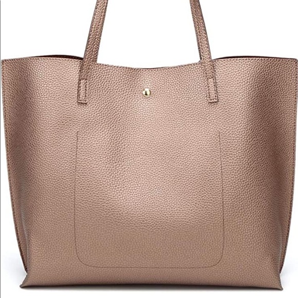 DREUBEA Soft Faux Leather Tote Tassel Shoulder Bag in Bronze main image 7